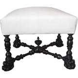 Antique Turned ebonizied claw foot stool