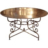 Round steel dining table