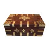 Inlaid Rosewood 
Brass box with compartments