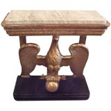 Giltwood eagle console table with marble top