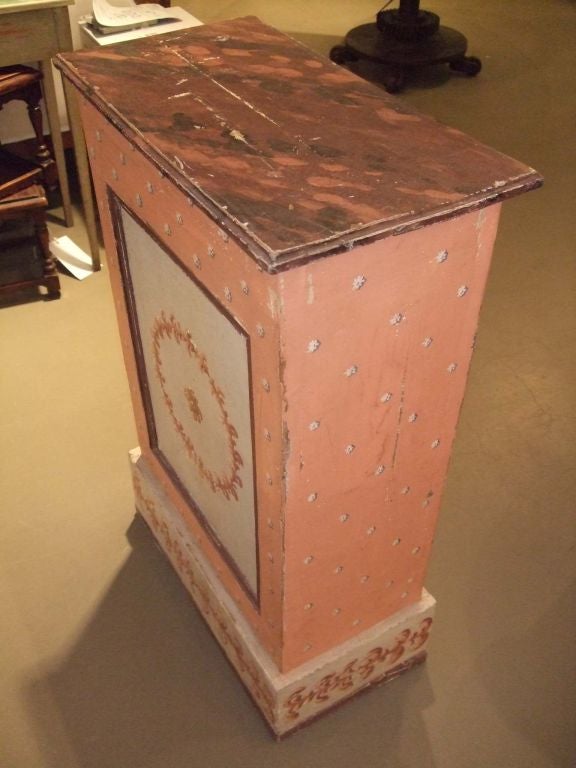 French 19th Century Painted Pedestal with Marbleized Top For Sale