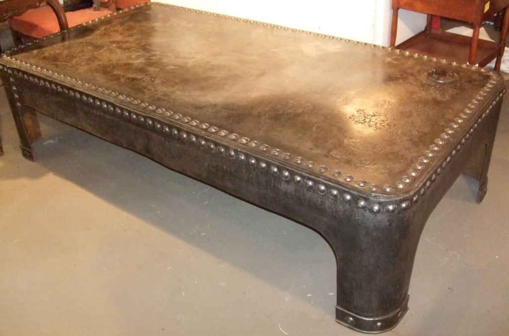 Large scale Industrial riveted coffee table
