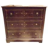 Three drawer painted chest