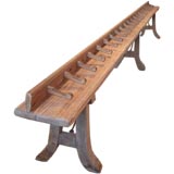 Antique Long pine coat rack and bench
