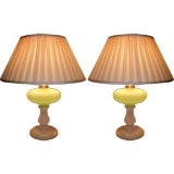 Antique Pair of 19th C opaline lamps