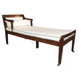 Fruitwood chaise on castors
