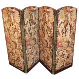 Antique 4 Paneled needlepoint screen