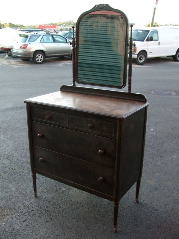 American Metal three drawer chest with optional mirror