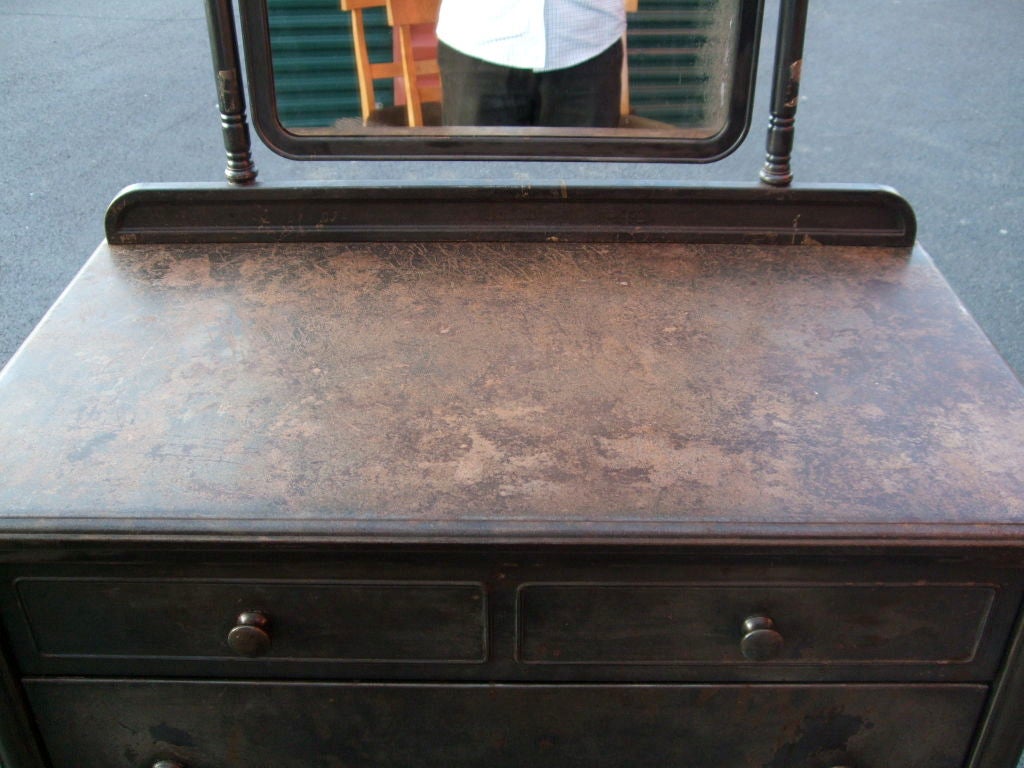 Metal three drawer chest with optional mirror 3