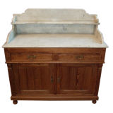 Marble-top pine washstand/buffet