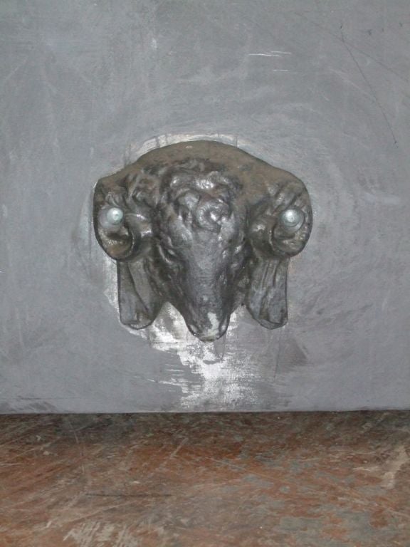 French Zinc Planter with Ram's Head For Sale