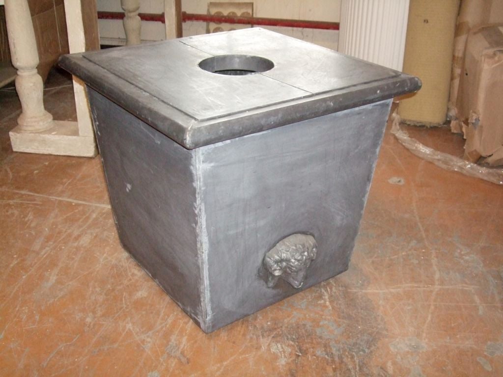 Zinc Planter with Ram's Head
