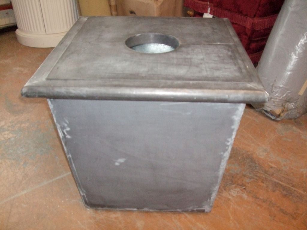 20th Century Zinc Planter with Ram's Head For Sale