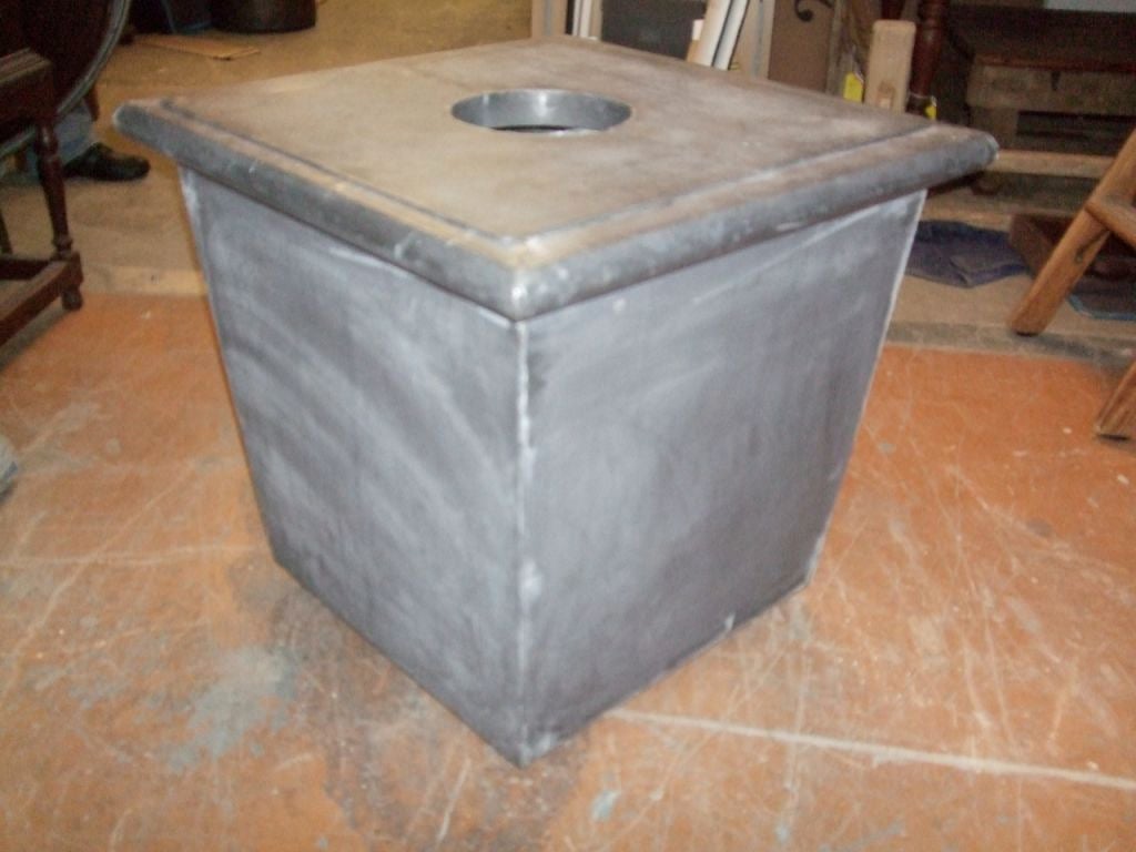 Wood Zinc Planter with Ram's Head For Sale