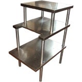 Three tiered stainless steel shelf