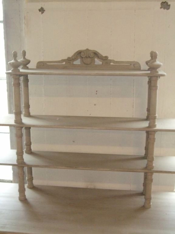 Contemporary Grey Painted French Shelving Unit For Sale