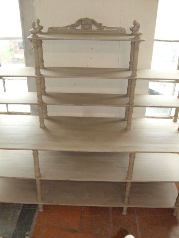 Grey Painted French Shelving Unit