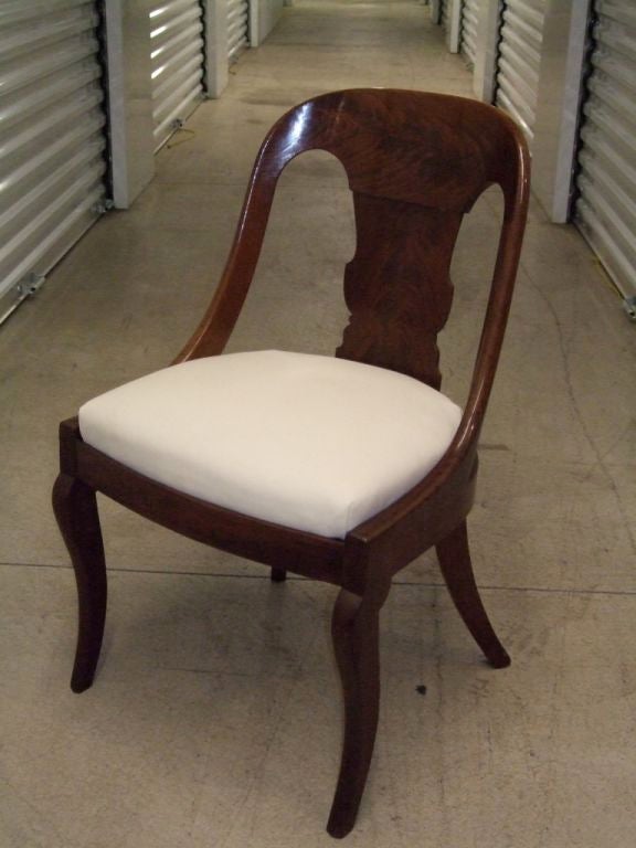 19th Century Pair of spoon backed Mahogany chairs