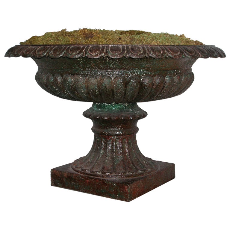 19th Century French Cast Iron Urn For Sale