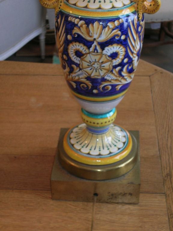 Pair of Italian Pottery Lamps For Sale 6