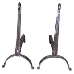 18th Century Scrolled Top Andirons 4