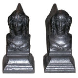 Figural cast iron andirons