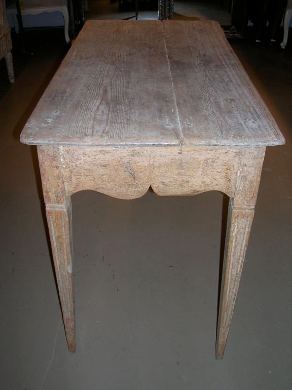 18th Century and Earlier 18th Century Swedish Table with Carved Apron