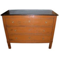 19th Century Ochre Painted Chest of Drawers 9