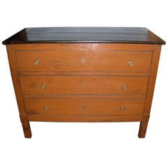 19th Century Ochre Painted Chest of Drawers