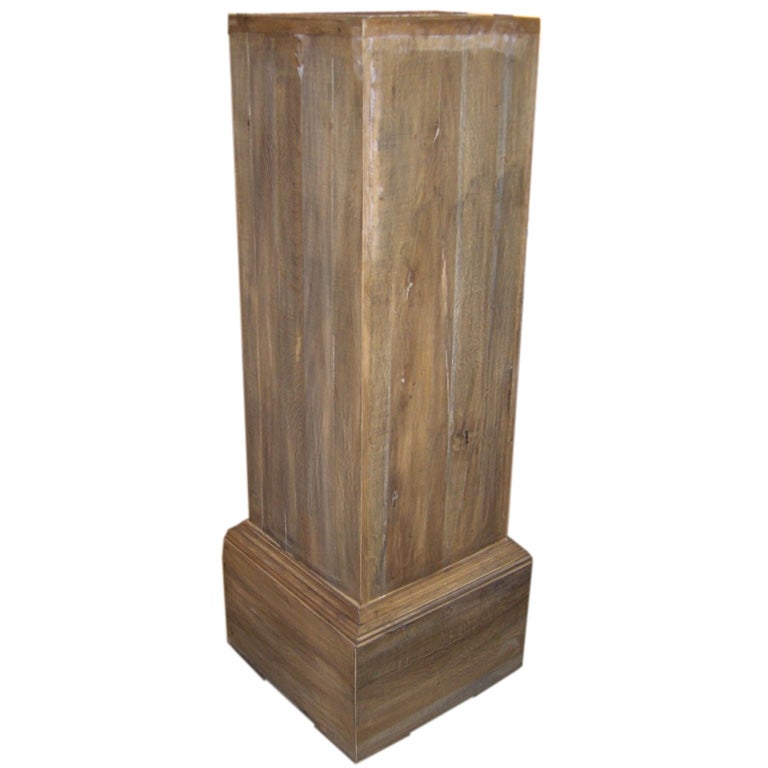 Pair of Tall Rustic Wooden Pedestals For Sale