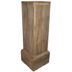 Pair of Tall Rustic Wooden Pedestals