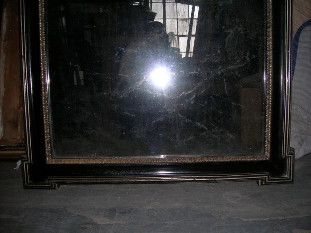 French Napoleon III Ebonizied mirror