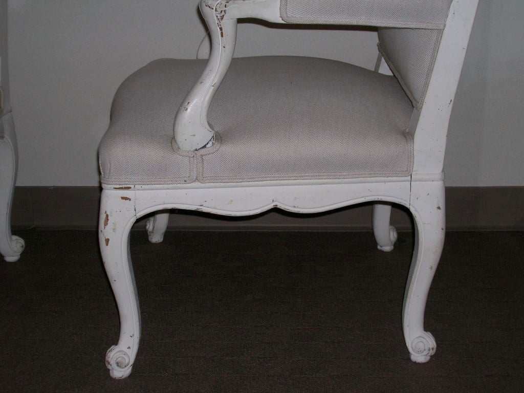 Pair of 19th Century Louis XV Style Bergere Armchairs In Excellent Condition In Boston, MA