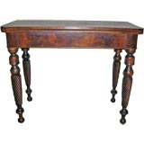 Mahogany card table with rope turned legs