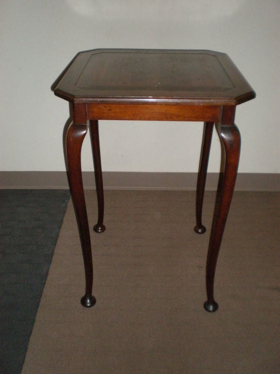 Queen Anne style side table with mushroom feet