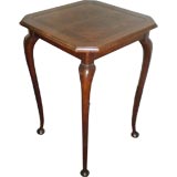 Queen Anne style side table with mushroom feet