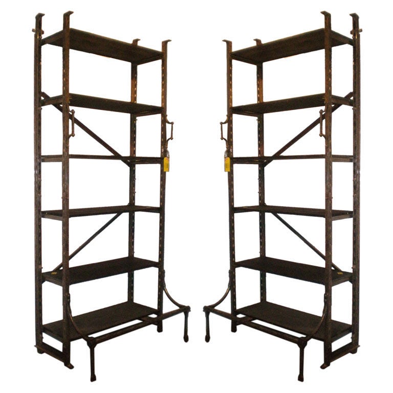 Pair of industrial archival shelves at 1stDibs