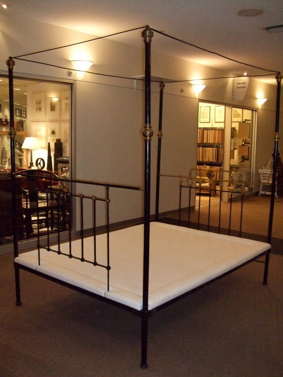 Iron Four poster brass & iron queen size bed