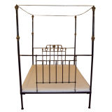 Antique Four poster brass & iron queen size bed