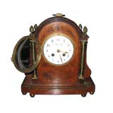 Antique George III Mahogany and inlaid Mantle Clock