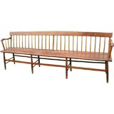 Antique Country American Pine Deacon's Bench