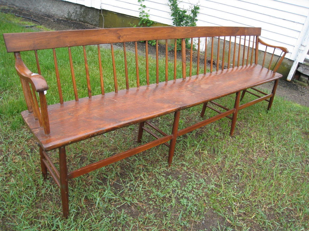 Country American Pine Deacon's Bench In Good Condition In Essex, MA
