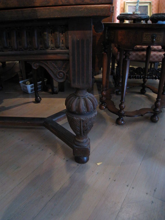 Dutch Flemish Renaissance Oak Draw Table