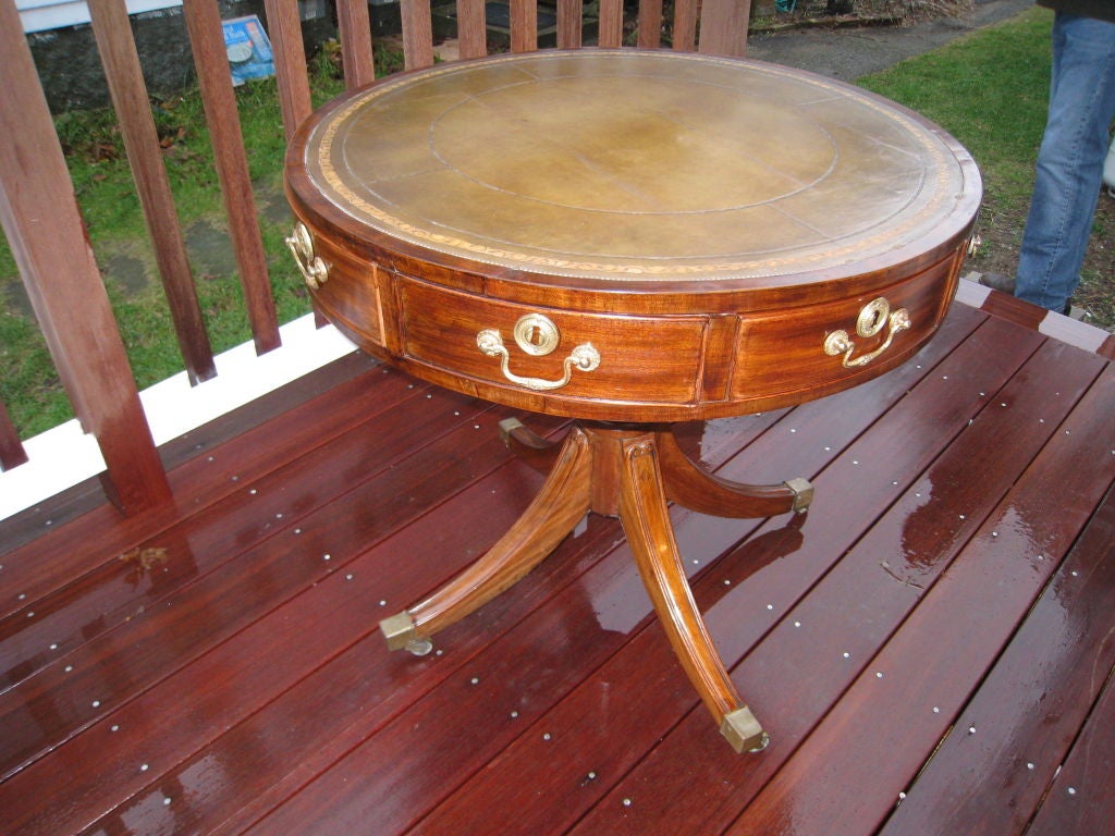 Regency Style Mahogany Drum Table