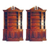 Pair Solid Mahogany Breakfronts