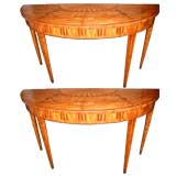 Pair Of Irish George III Style Satinwood Consoles