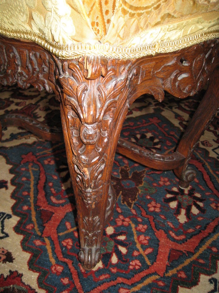 Regence Style Oak Bench