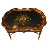 Antique Victorian Papier Mache Tray table