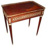 LOUIS XVI KINGWOOD AND ORMOLU MOUNTED TABLE A ECRIER Signed
