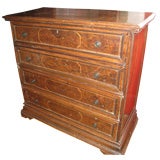 Italian Baroque Walnut and Walnut Veneer Chest
